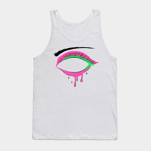 Neon Psychedelic Slime Eye Tank Top by RavenRarities